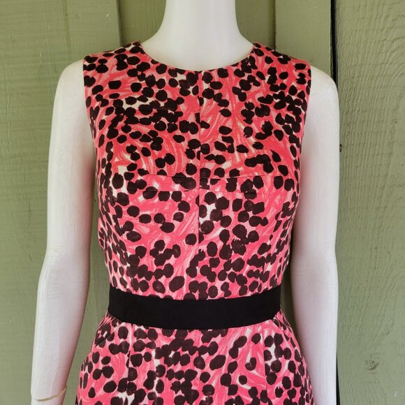 MILLY Pink Black Sheath Dress 4 Exposed Zipper - Picture 2 of 4